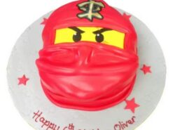 Ninjago Lego Head Fondant Cake