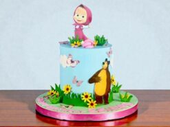 Whimsical Masha and Bear Celebration Cake