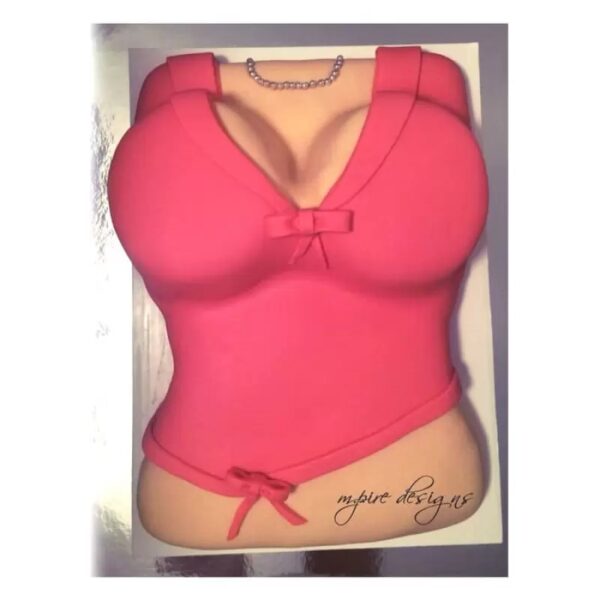 Woman Torso with Pink T-shirt Cake 3 Woman Torso with Pink T-shirt Cake