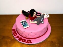 Workaholic Girl Birthday Cake
