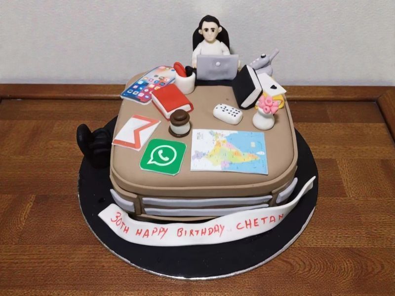 Workaholic Guy Professional Theme Cake 3 Workaholic Guy Professional Theme Cake