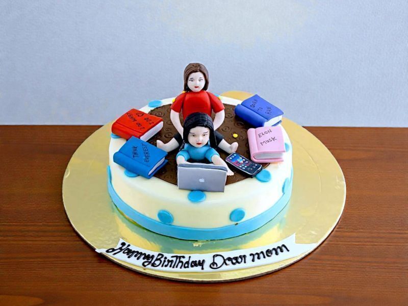 Working Mom With Baby Theme Cake 3 Working Mom With Baby Theme Cake