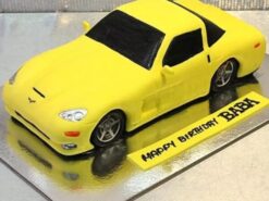Yellow Customized Car Fondant Cake