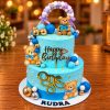 Blue Teddy Bear 2 Tier Birthday Cake 2 Blue Teddy Bear 2 Tier Birthday Cake - 1