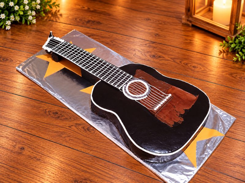 Chocolate Acoustic Guitar Shaped Cake 2 Chocolate Acoustic Guitar Shaped Cake - 1