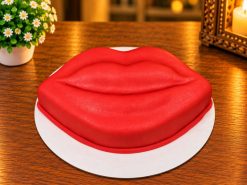 Romantic Hot Kiss Silhouette Celebration Cake - 1